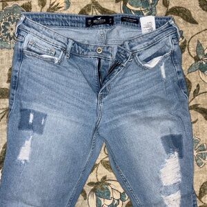 Hollister Women's Distressed Light Blue Skinny Jeans